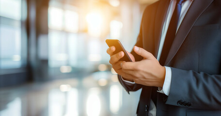 businessman using smartphone