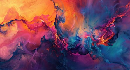 Wall Mural - Abstract Painting with Vibrant Colors