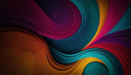 Wall Mural - abstract Soft Neon Waves in multiple Colors on a dark Background. Futuristic Wallpaper7