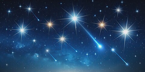 Wall Mural - night sky with shooting stars streaking across the dark background, star, astronomy, space, galaxy, 