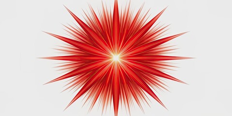 Wall Mural - vibrant red starburst against a white background, explosion, burst, color, bright, light, dynamic, e
