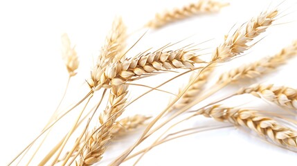 Barley wheat oats seed on white background