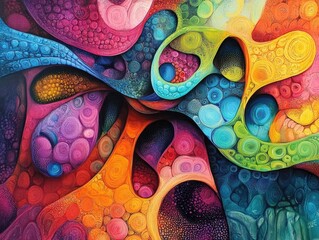 Wall Mural - Mesmerizing abstract patterns with vibrant colorful and intricate digital art designs that showcase creativity complexity and visually striking aesthetics