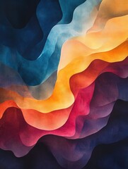 Canvas Print - Visually striking abstract art piece featuring layered gradients bold colors and a dynamic contemporary composition that showcases the creativity and innovation of digital art