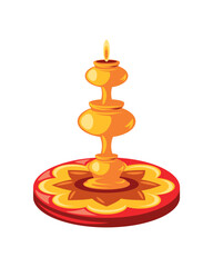 Sticker - happy onam decoration with diya and rangoli