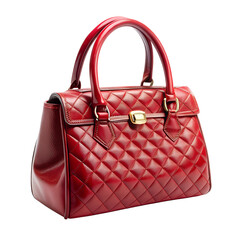 red women handbag purse isolated png transparent background. generative ai