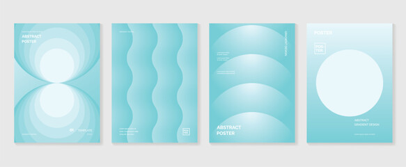 Wall Mural - modern gradient poster background vector set. minimalist style cover template with monotone perspect