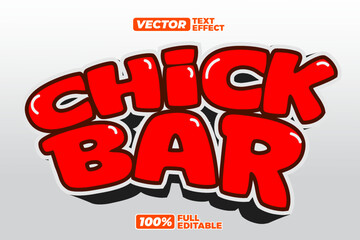 Wall Mural - 3D Chick text effect