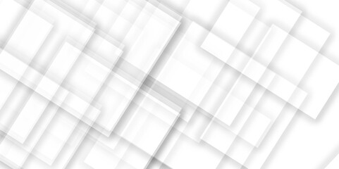 Abstract white and grey geometric overlapping square pattern background with shadow. paper texture design Abstract white background can use for design, background concept, vector illustration.