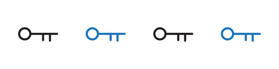 Key icon Simple thin line stroke vector