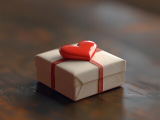 Poster - Small white box with red heart