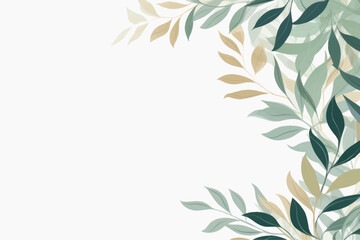 Canvas Print - Elegant botanical leaf border design