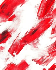 Aufkleber - Seamless Abstract with Bold Red Brushstrokes on White Background