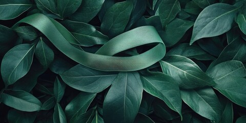 Canvas Print - Green ribbon on plant