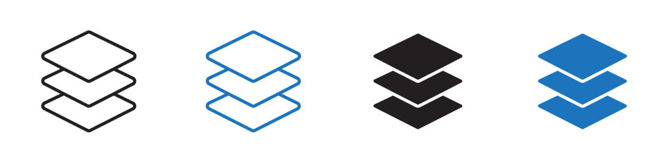Stack icon Flat symbol set outline