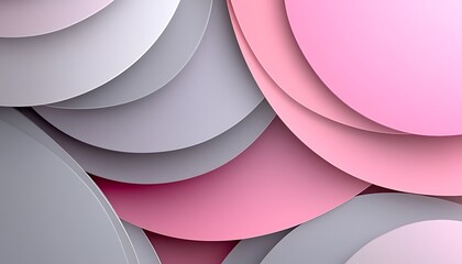 Wall Mural - Seamless Abstract with Layered Circles in Grey and Pink