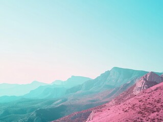 Poster - Mountain Range with Cloudy Sky