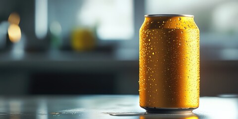 Canvas Print - Can of Beer on Table