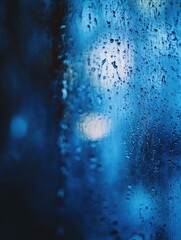 Canvas Print - Rain Covered Window Close Up