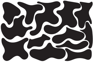 Canvas Print - Abstract liquid shapes. Organic flat blobs. Irregular fluid bubbles. Random wavy spots and curvy elements. Amoeba rectangle box set.
