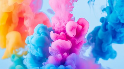 Wall Mural - colorful ink diffusion in water, abstract background for creative projects generative ai