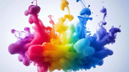 Wall Mural - colorful ink diffusion in water, abstract background for creative projects generative ai