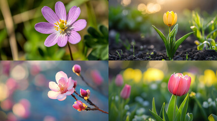 Sticker - spring flowers in the garden