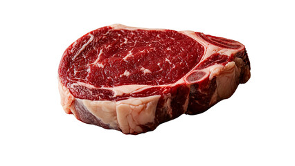 A raw ribeye steak, Isolated on transparent background