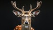 © Алла Навроцкая - Majestic deer portrait with antlers against a dark background in natural habitat