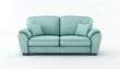 © Алла Навроцкая - Comfortable mint green sofa with two cushions on a white background