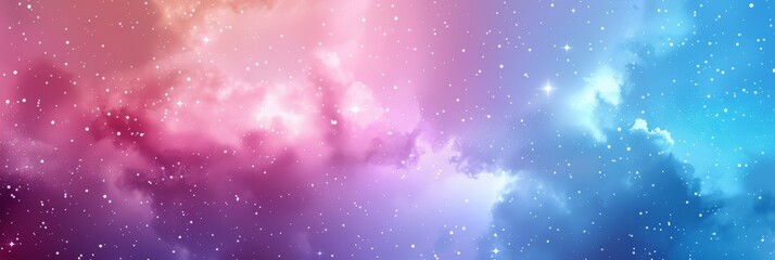 Wall Mural - A breathtaking vivid cosmic nebula showcasing spectacular, stunning pink and blue hues set in a starfilled sky