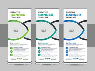 Wall Mural - modern business rollup banner template, advertisement, pull up, display banner or roll-up banner lay