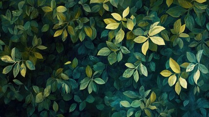 Foliage green texture background dark. Generative AI