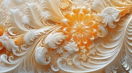 Wall Mural - Frost glass texture orange. Generative AI