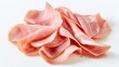 © Roman - Ham Fresh Shaved Pink Slices Background. Generative AI