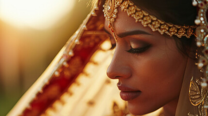 Sticker - Indian wedding couple during the saptapadi ceremony