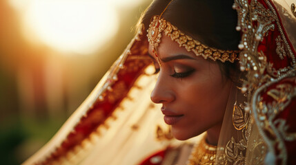 Poster - Indian wedding couple during the saptapadi ceremony