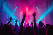 © Valeriia - Spiritual devotion ceremony at church congregation for religious gathering in church. Religion concept. Christian people worshipers raising hands up in the air in front of the cross symbol