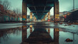 © Tino - street, urban, subdued colors, midday, bright, under bridge, low angle, dry