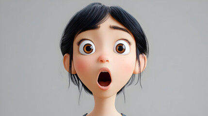 Canvas Print - A surprised animated character with wide eyes and an open mouth.