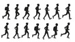 © Siasart Studio - Silhouette of people running and walking, showcasing different postures and movements.