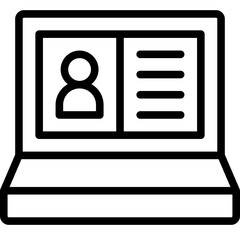 Canvas Print - laptop user icon 