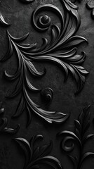 Wall Mural - Black and White Intricate Floral Design