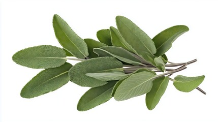 Sticker - a bunch of sage  leaves on a white background