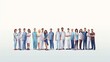 © PrismCraft - Standing together is a group of hospital medical staff. Isolated on a white background .