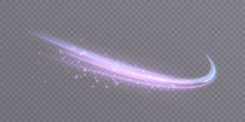 Wall Mural - light and bright twirl. curved light effect blue-violet lines. effect of high-speed light energy for
