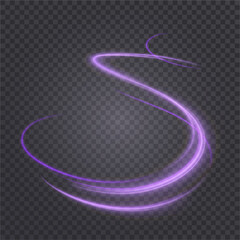 Wall Mural - light and bright twirl. curved light effect blue-violet lines. effect of high-speed light energy for
