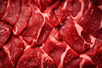 Wall Mural - Processed collage of fresh raw meat beef surface texture. Background for banner, backdrop