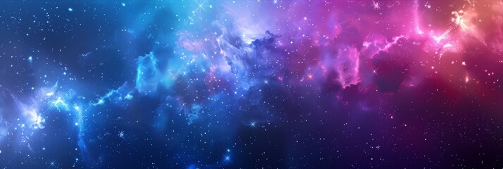 Wall Mural - A stunning and mesmerizing cosmic nebula, showcasing captivating shades of blue and pink hues in the vastness of space