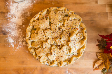 Wall Mural - Handmade chicken pot pie ready to bake